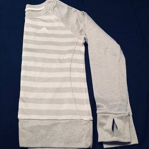 Adidas climaware sweater (small, striped grey)